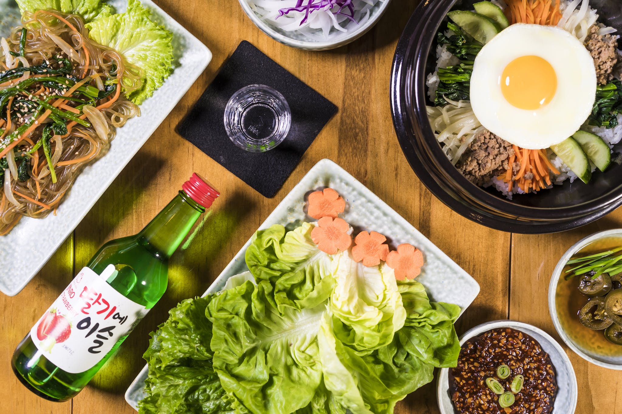 Top View of a Variety of Korean Food